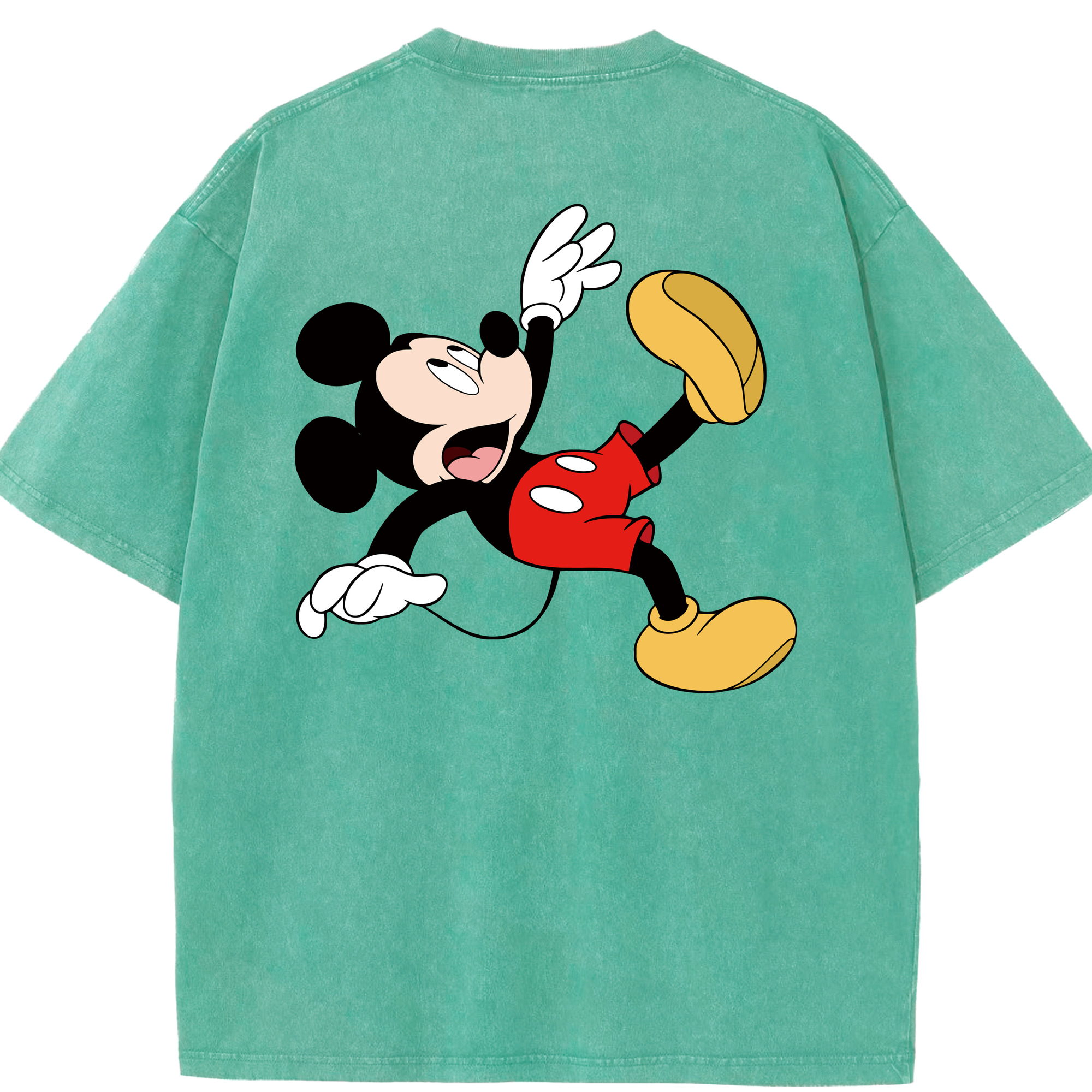 （画像用） ミッキーマウス Mickey Mouse 綿100% ヴィンテージ風 半袖Tシャツ（背面プリント）